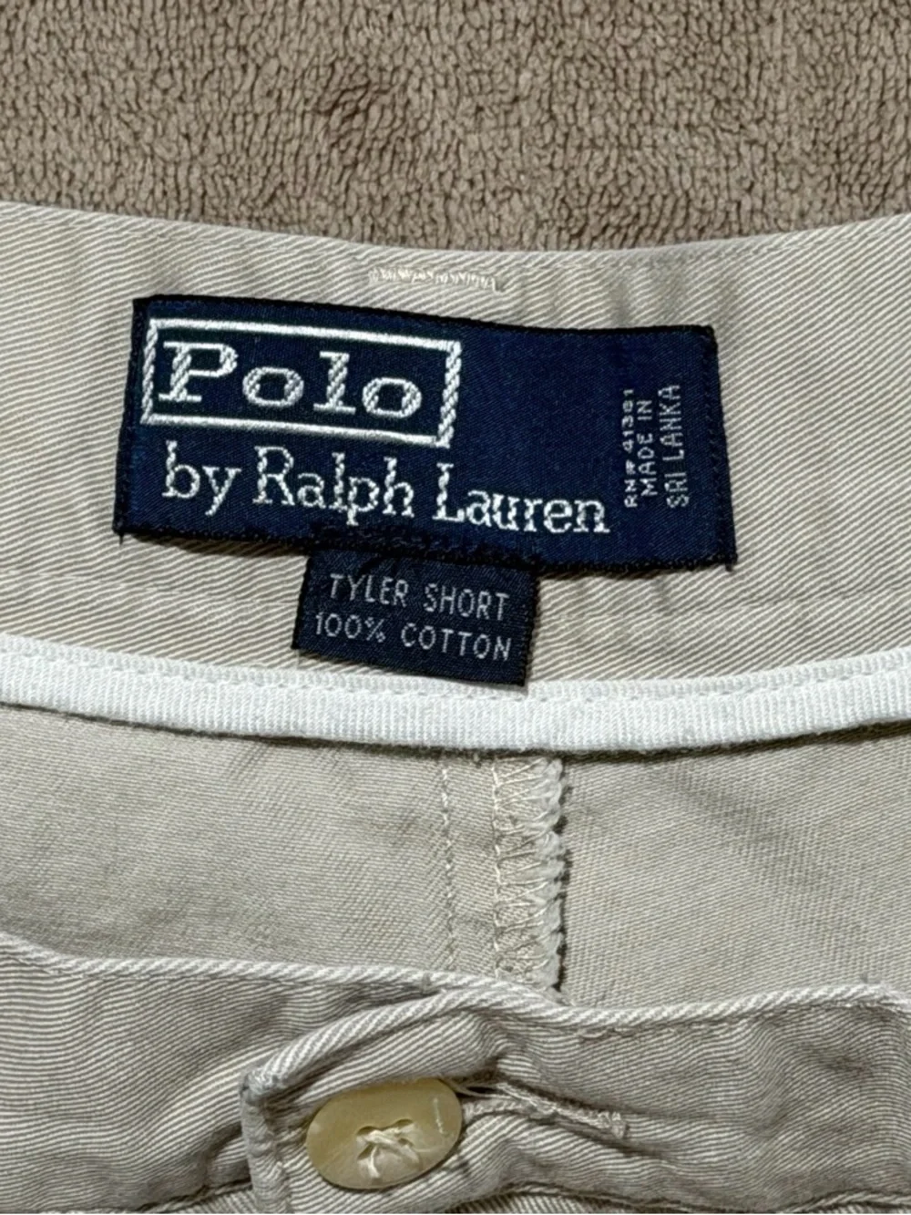 Polo Ralph Lauren Tyler Cotton Khaki Men’s Shorts Size 42 Pleated Front Vintage - Picture 3 of 8